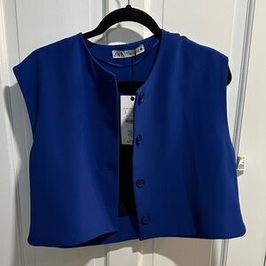 Zara Colbalt  Blue Sleeveless Vest size L NWT